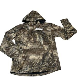 Realtree Camo Green Brown Hunting Camping Hoodie with Face Shield Boys XL(14-16)
